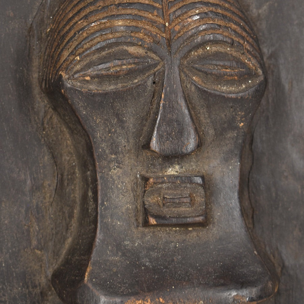 Songye Shield with Kifwebe Mask Icon Congo