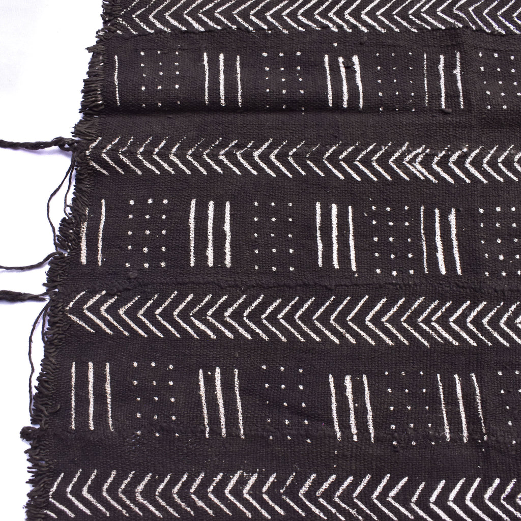 Black Mudcloth Textile Mali 59x44 Inch