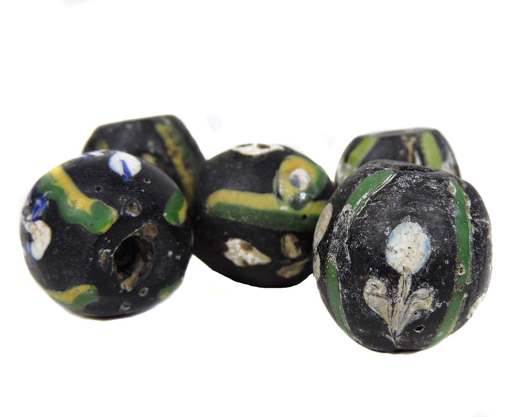 5 Rare Ghost Venetian Trade Beads