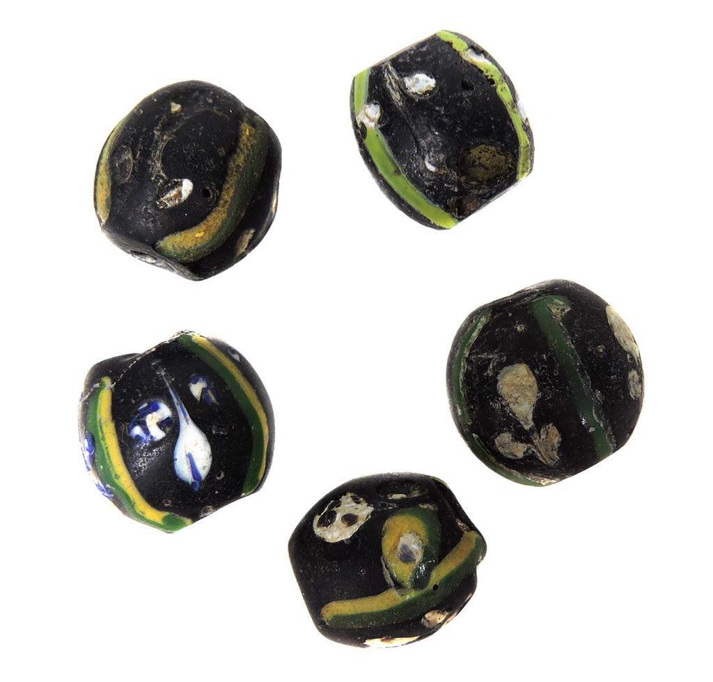 5 Rare Ghost Venetian Trade Beads