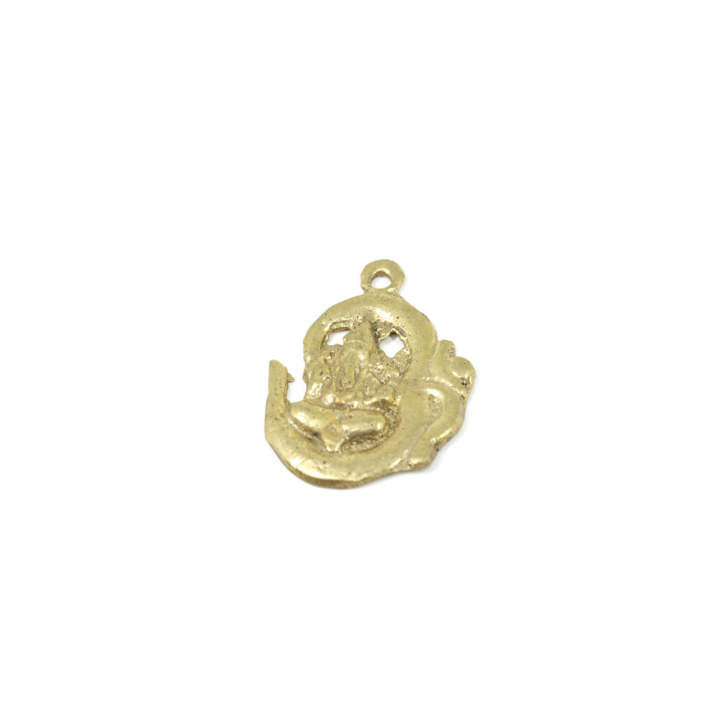 4 Tibetan Ohm Pendants Gold Repoussé