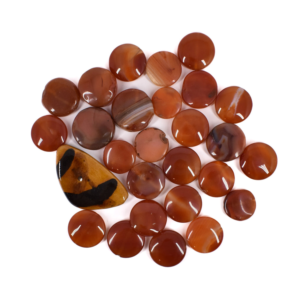 27 Carnelian Stone Beads Ruth Flynn Collection