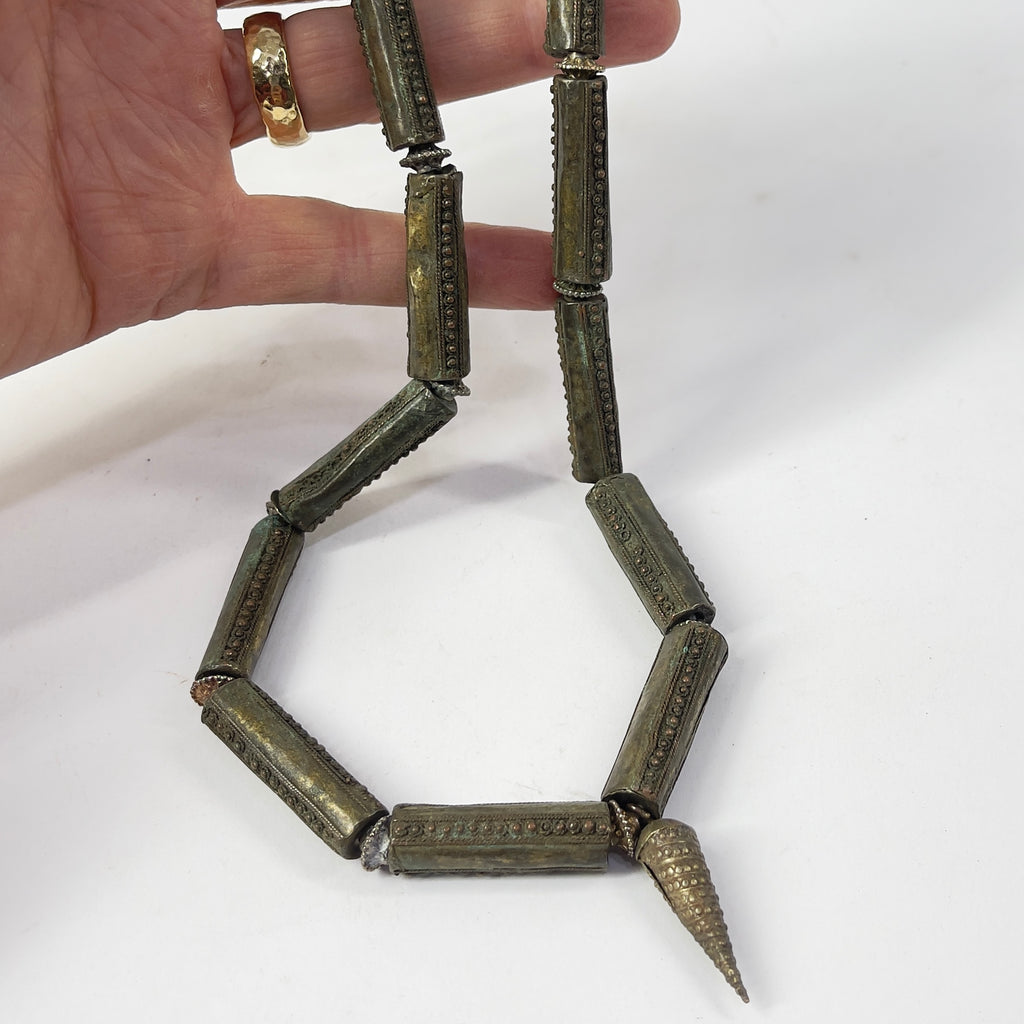 Yoruba Gilded Brass Raised Dot Beads Nigeria