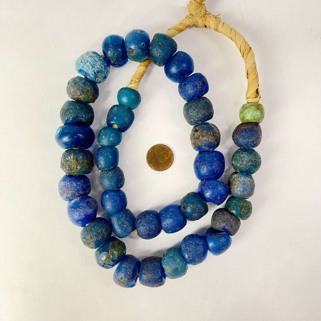 Dogon Bohemian Big Blue Round Trade Beads