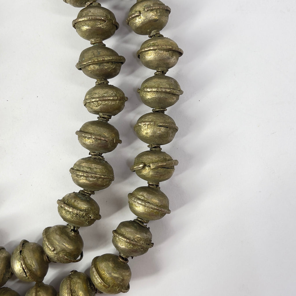 Old Ethiopian Silver Colored Trade Beads 30 Inch