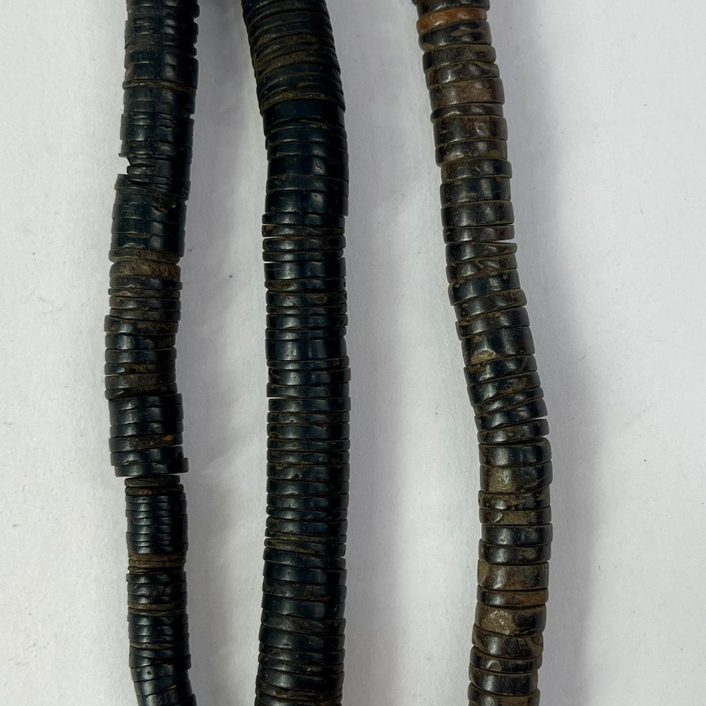 3 Strands Coconut Shell Heishi Beads 30 Inch