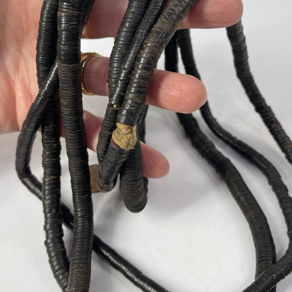 3 Strands Coconut Shell Heishi Beads 30 Inch