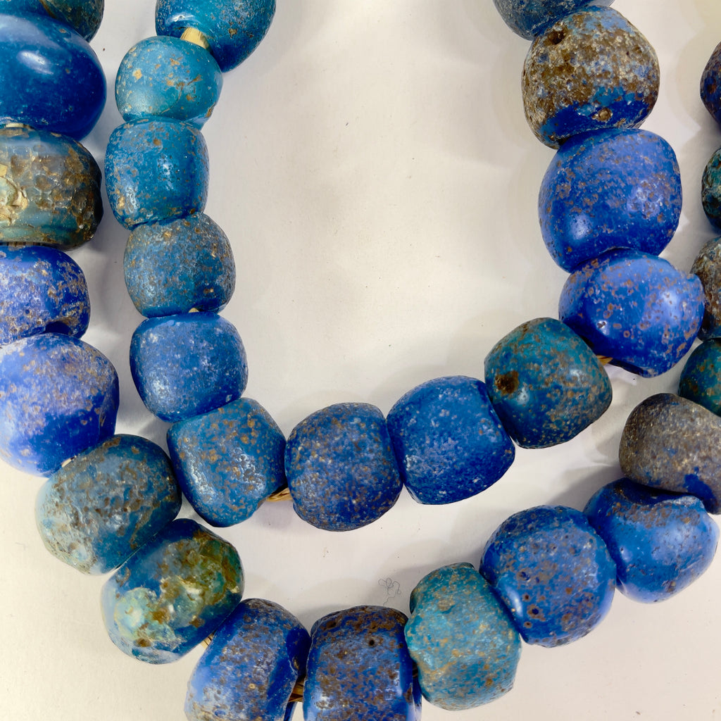 Dogon Bohemian Big Blue Round Trade Beads