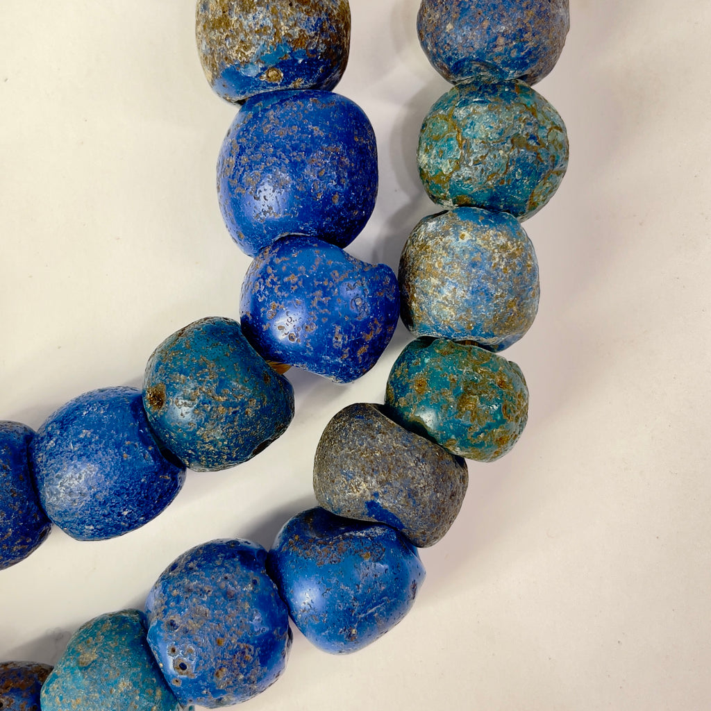 Dogon Bohemian Big Blue Round Trade Beads