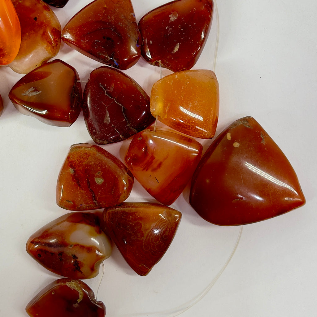Triangular Carnelian Stone Beads