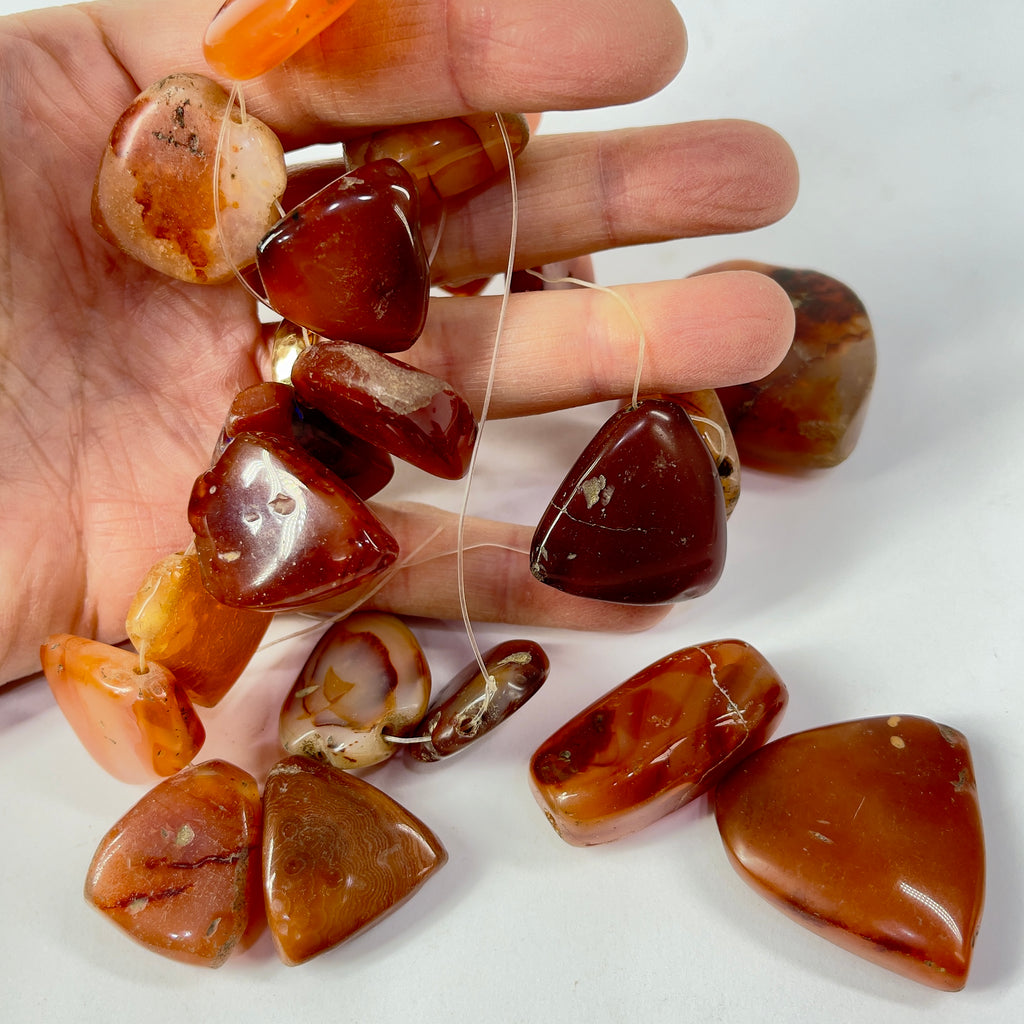 Triangular Carnelian Stone Beads