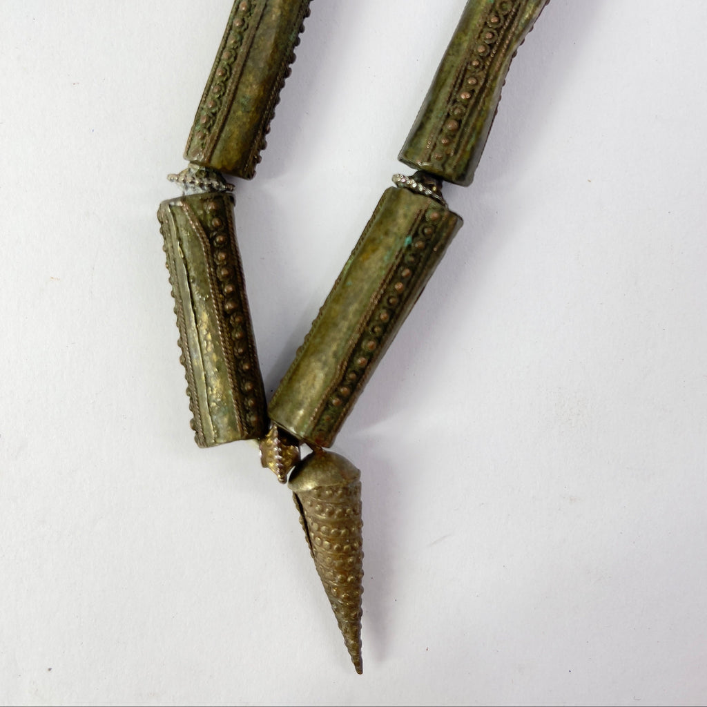 Yoruba Gilded Brass Raised Dot Beads Nigeria