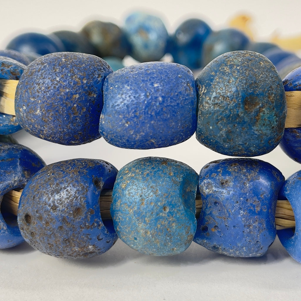 Dogon Bohemian Big Blue Round Trade Beads