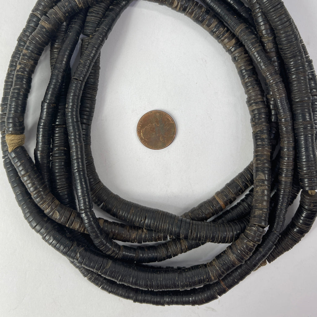3 Strands Coconut Shell Heishi Beads 30 Inch