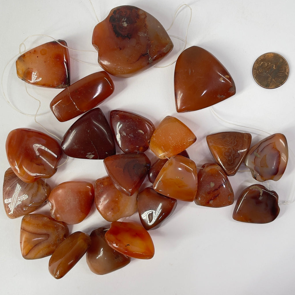 Triangular Carnelian Stone Beads