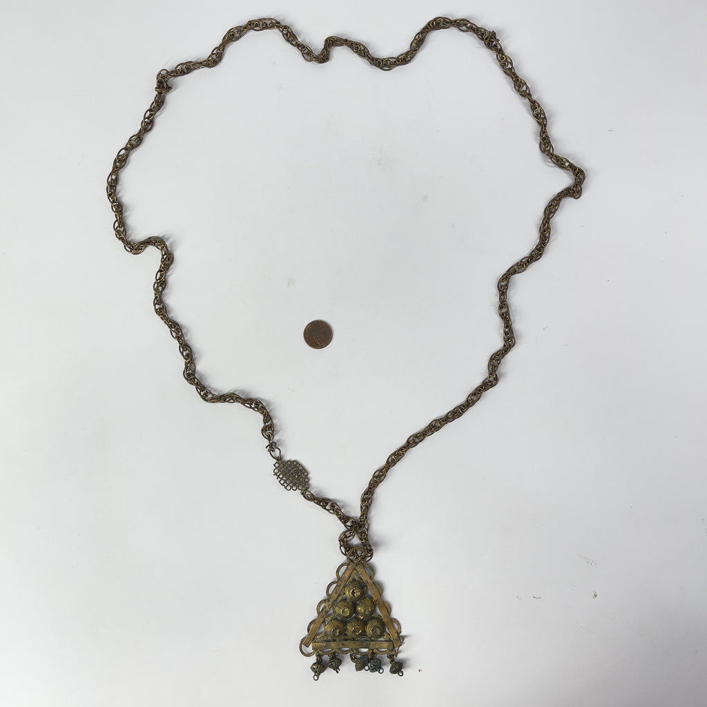 Yoruba Gilded Brass Necklace Nigeria 46 Inch