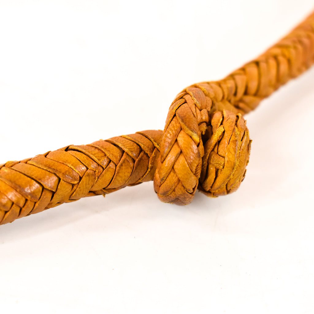 Yellow Braided Leather Necklace Morocco