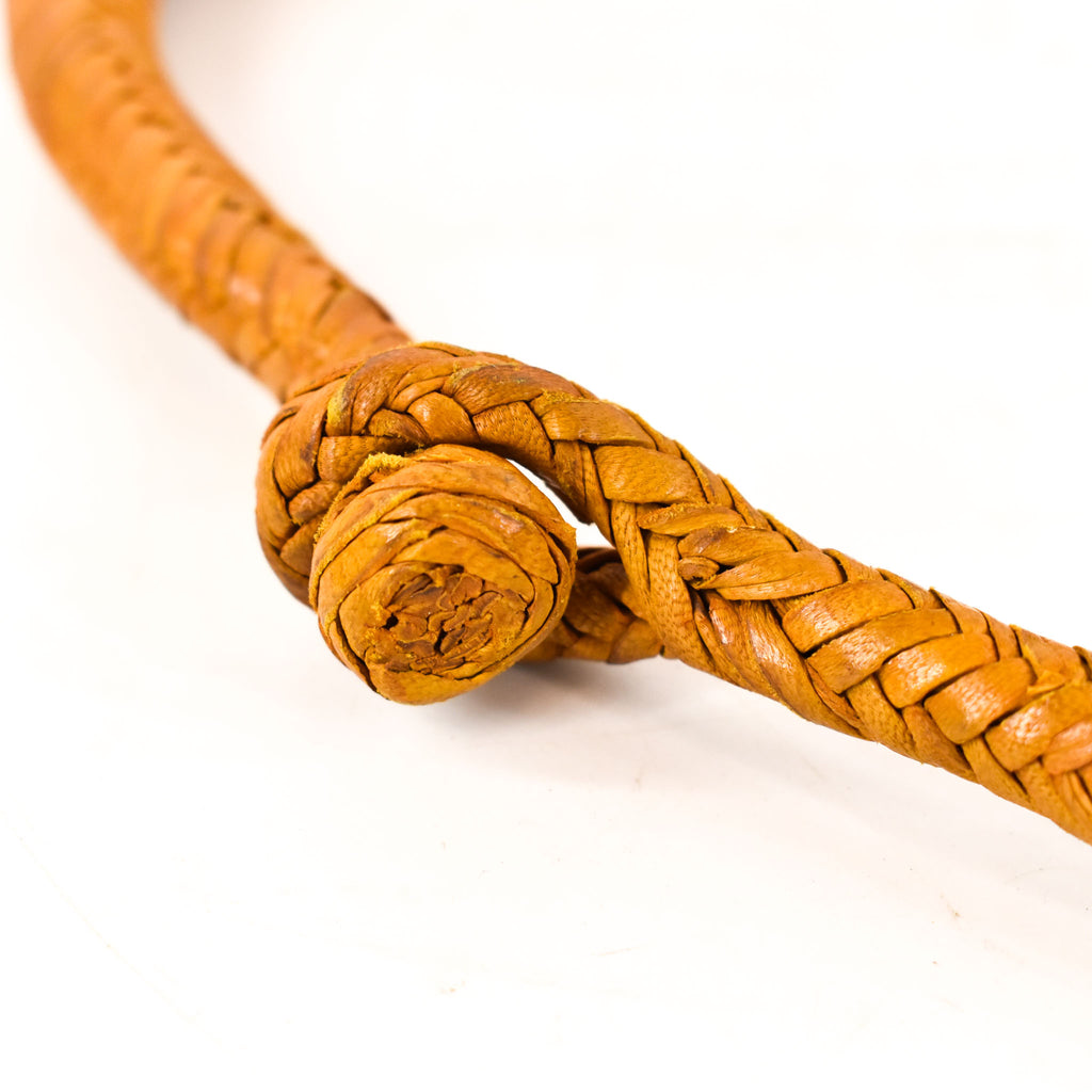 Yellow Braided Leather Necklace Morocco