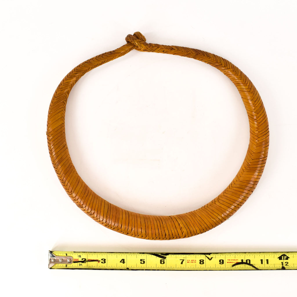 Yellow Braided Leather Necklace Morocco