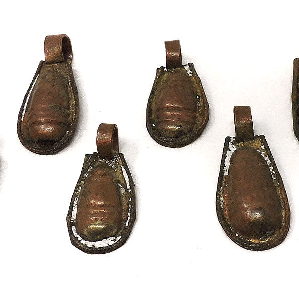 10 Loose Telsum Copper Prayer Box Pendants Ethiopia