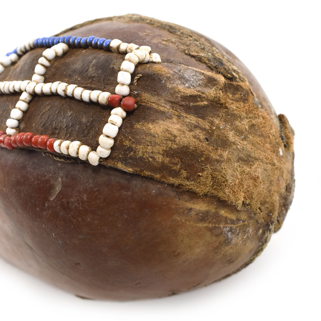 Maasai Beaded Milk Gourd Container Kenya
