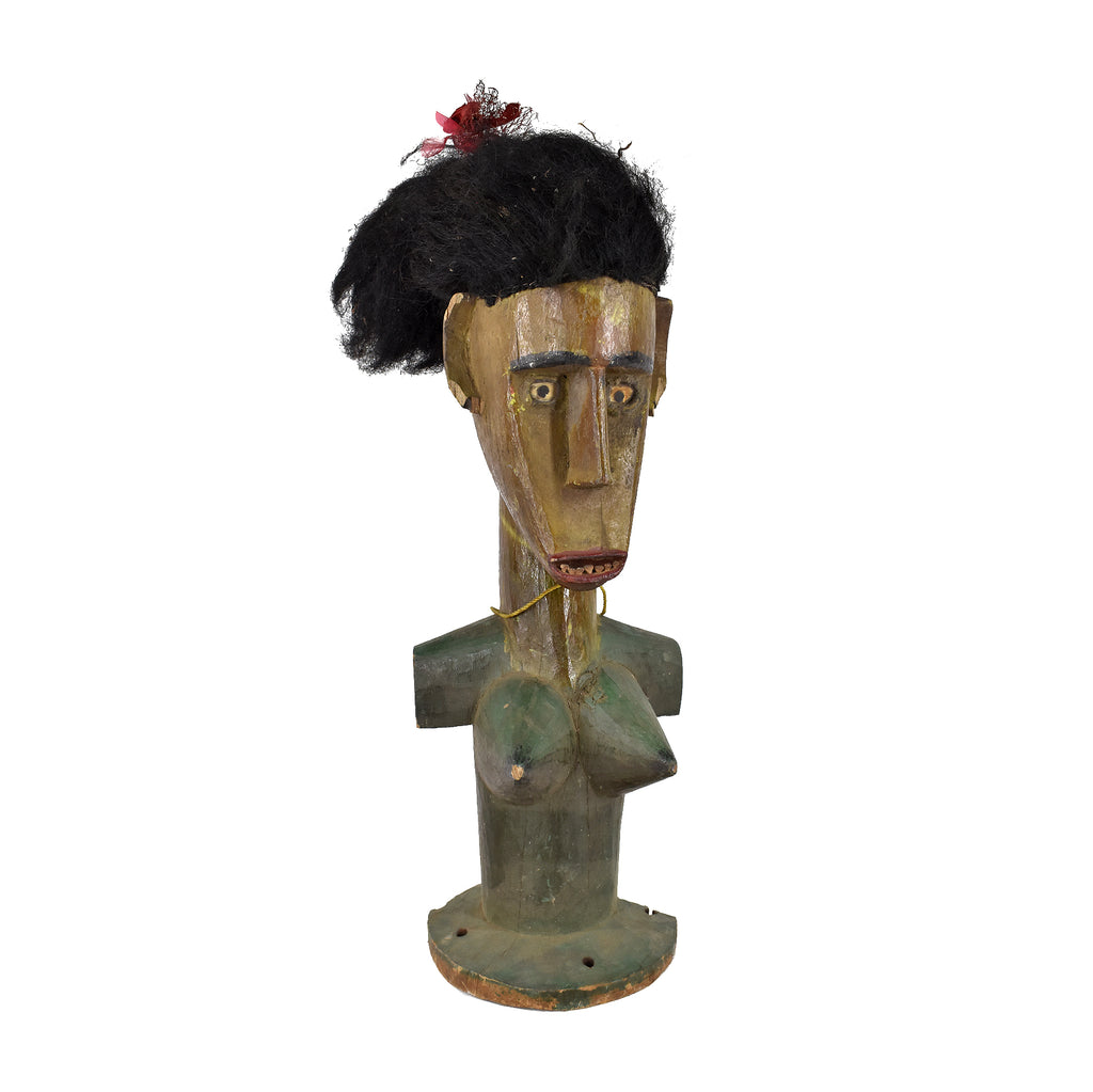 Bamana Female Headcrest Figure with Real Hair Mali