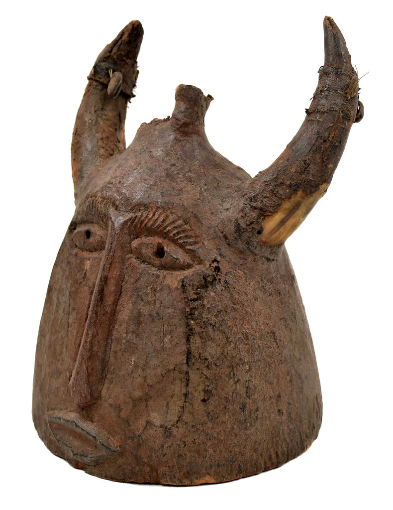 Senufo Helmet Mask with Horns Côte d'Ivoire