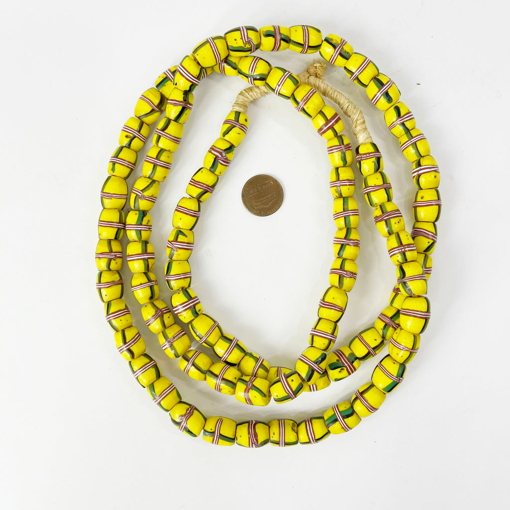 Venetian Yellow Trade Beads 48 Inch