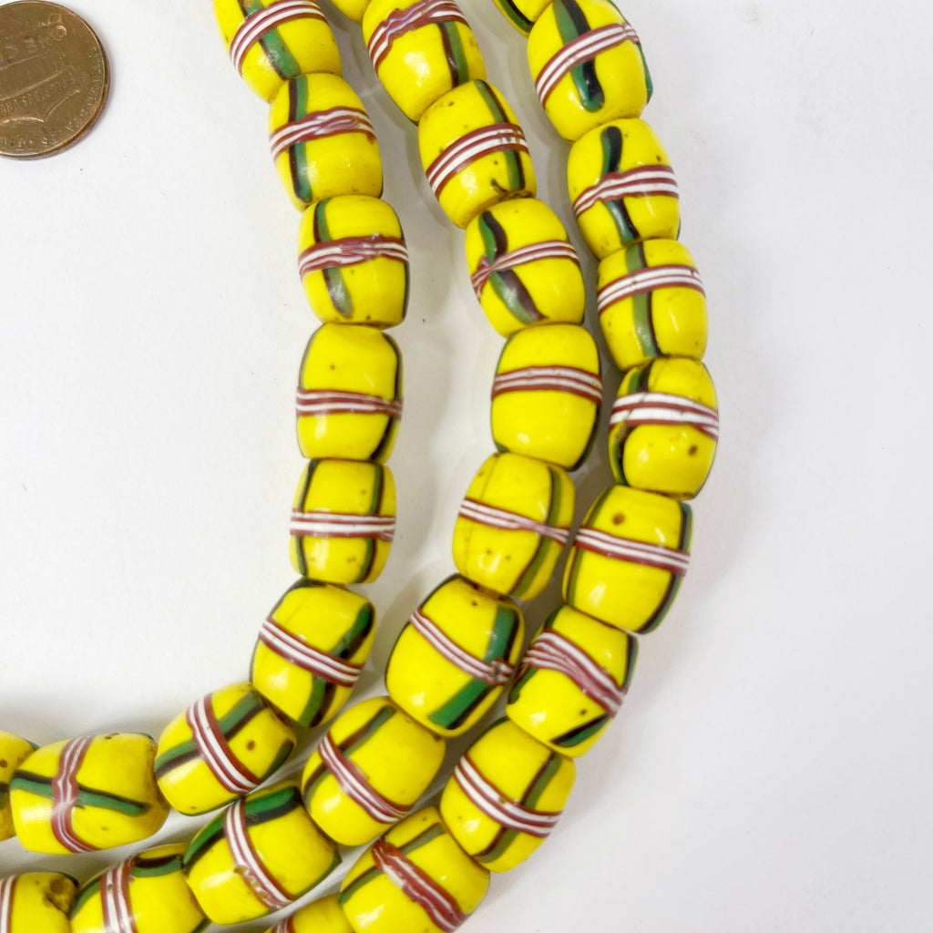 Venetian Yellow Trade Beads 48 Inch