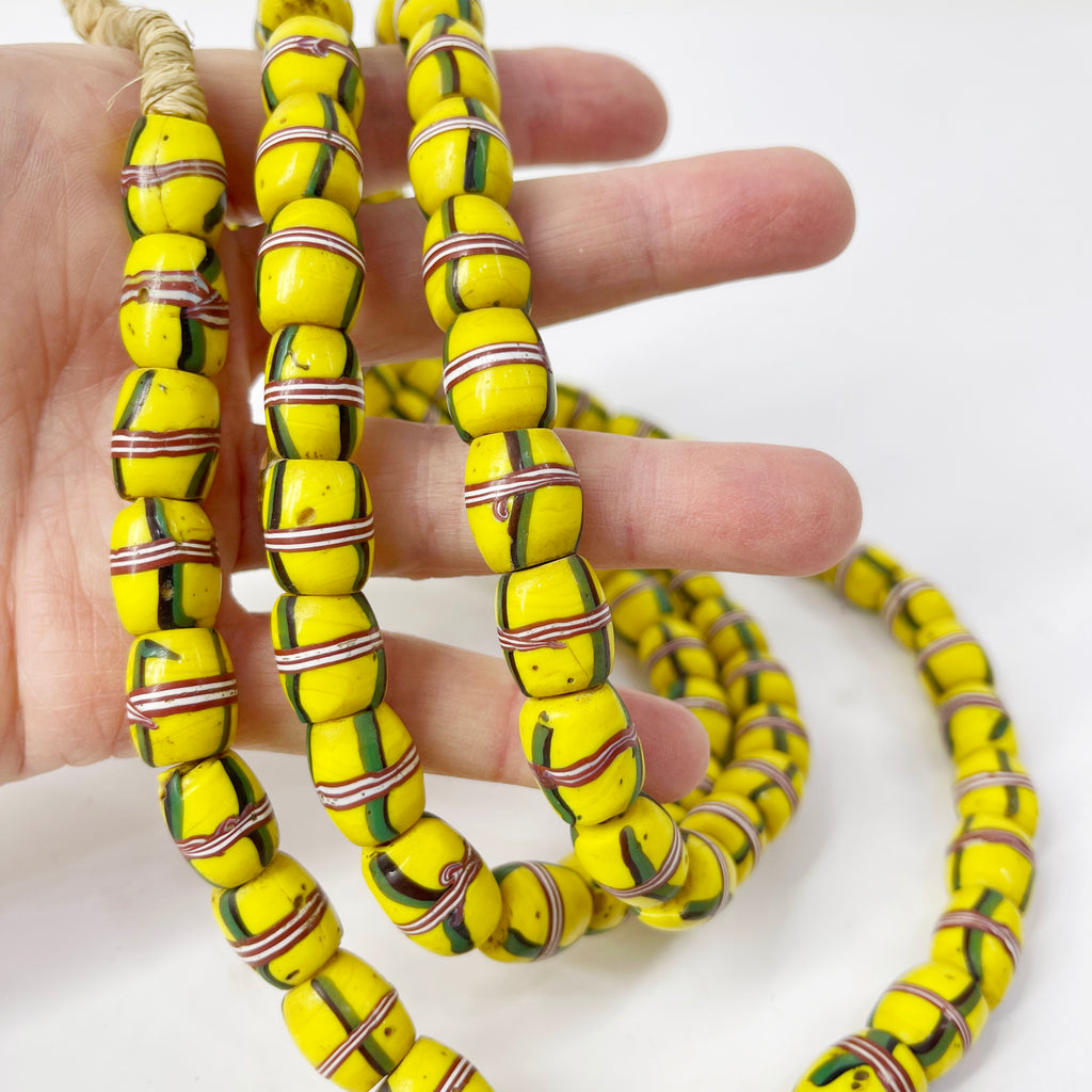 Venetian Yellow Trade Beads 48 Inch