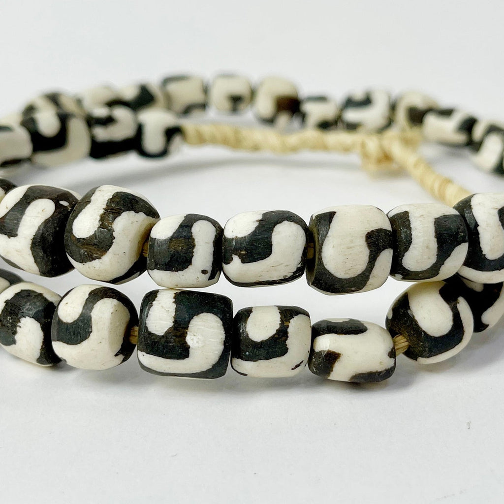 Batik Mudcloth Bone Beads