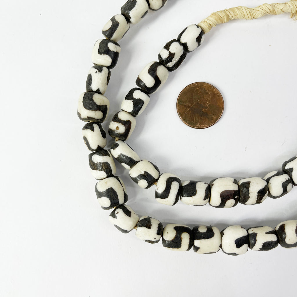 Batik Mudcloth Bone Beads