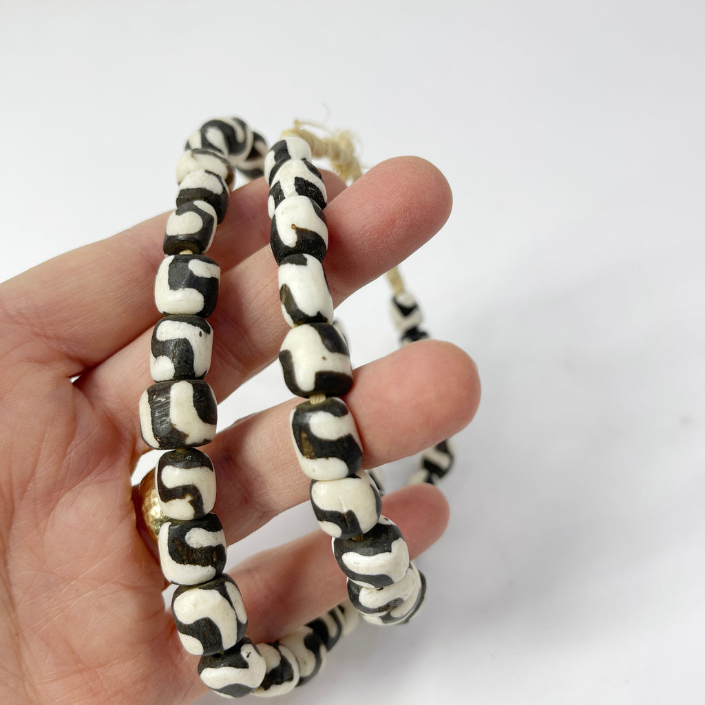 Batik Mudcloth Bone Beads