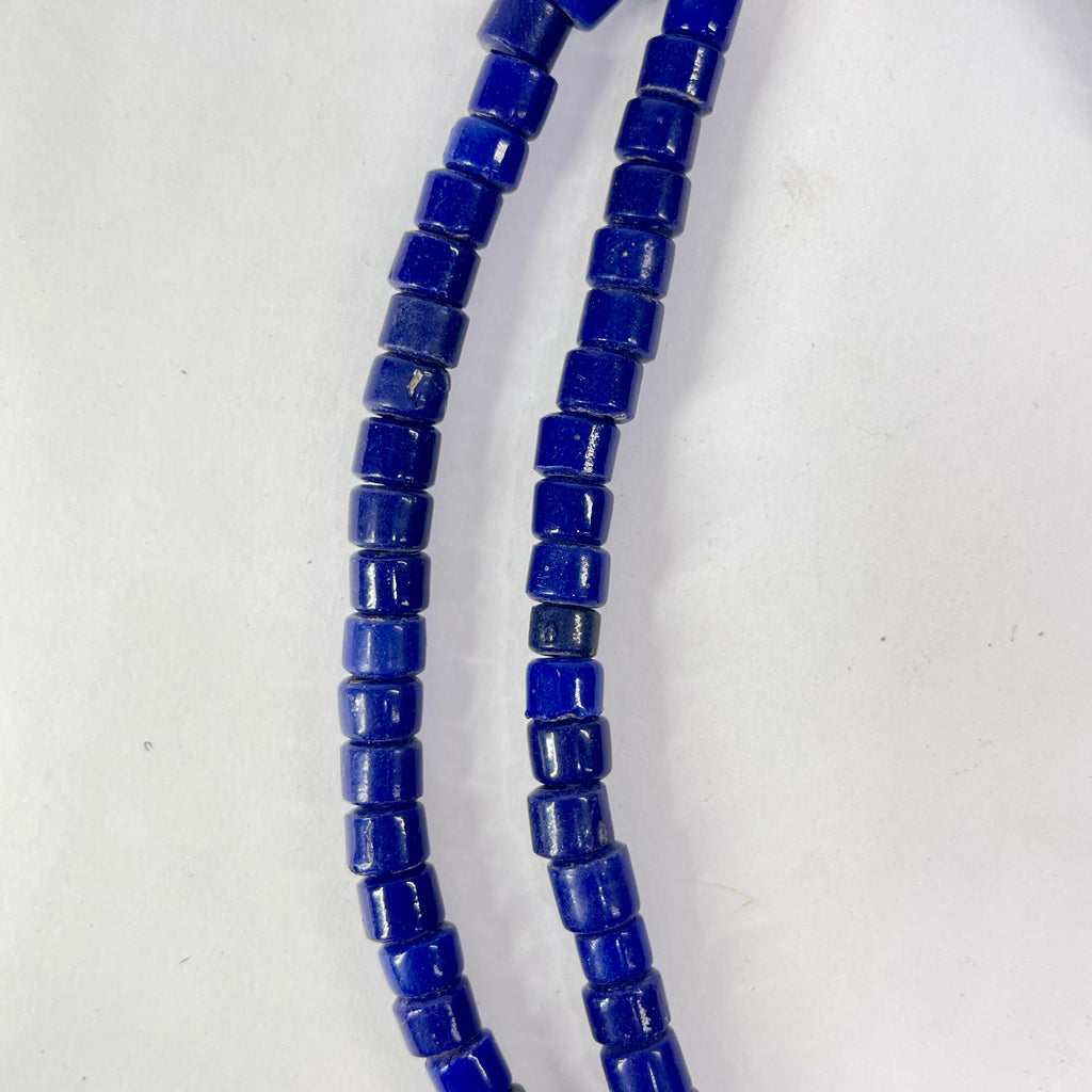 Flat Ended Venetian Blue Trade Beads 30 Inch