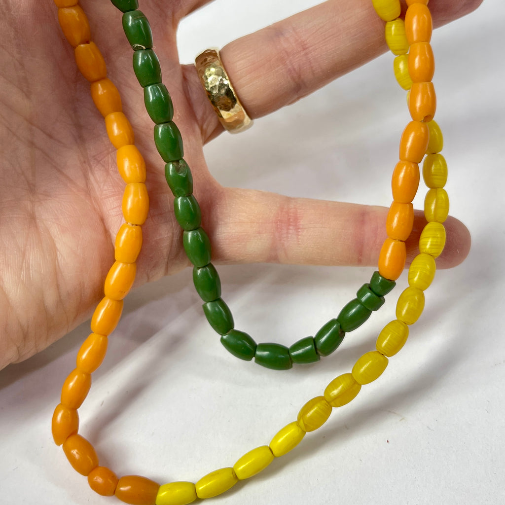 Bohemian Rice Molded Multicolor Trade Beads