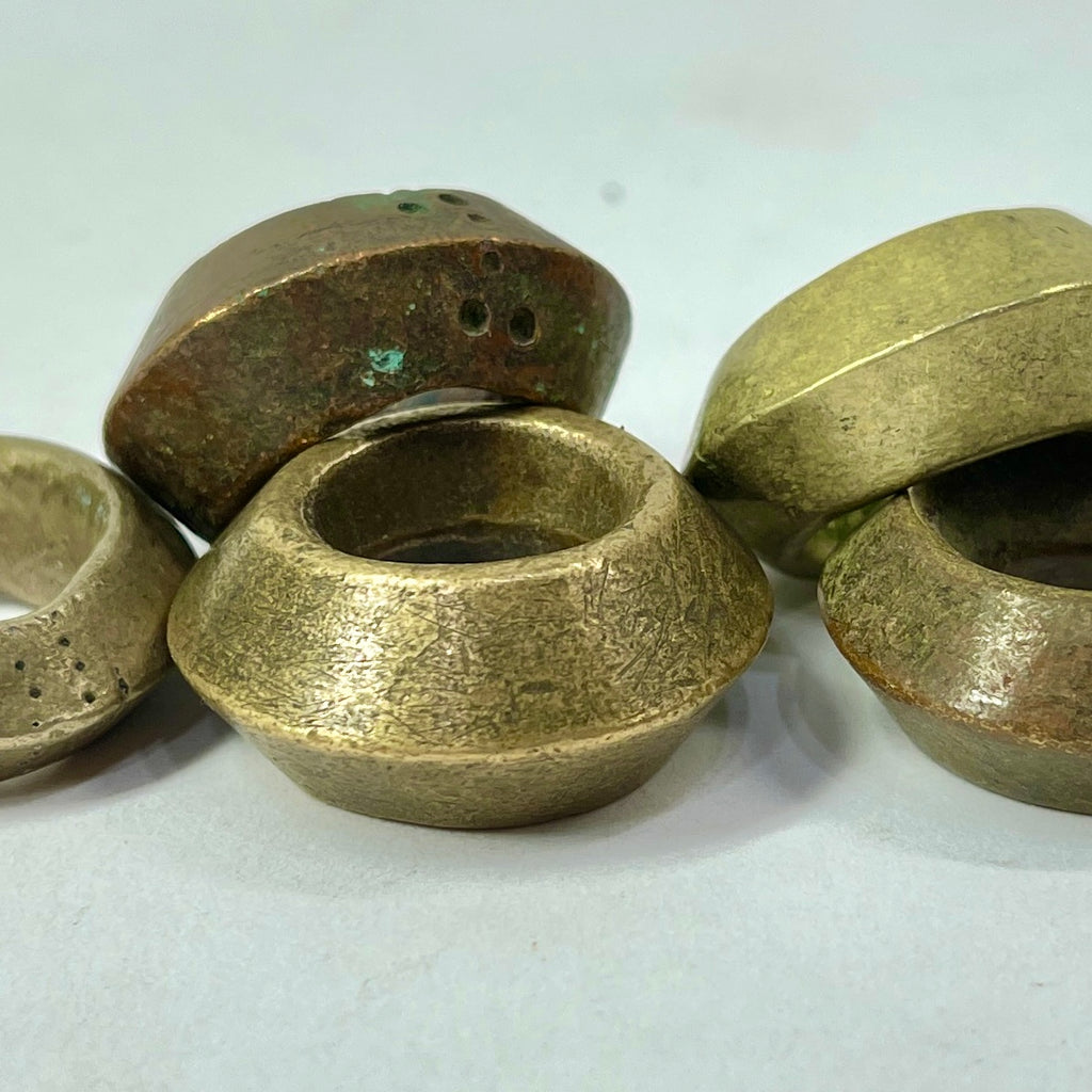 5 Brass Ring Beads Ethiopia