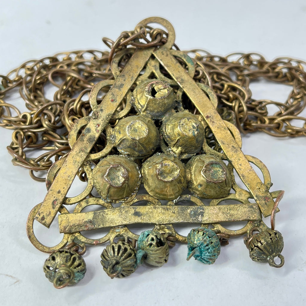 Yoruba Gilded Brass Necklace Nigeria 46 Inch