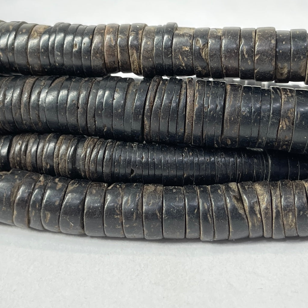 3 Strands Coconut Shell Heishi Beads 30 Inch