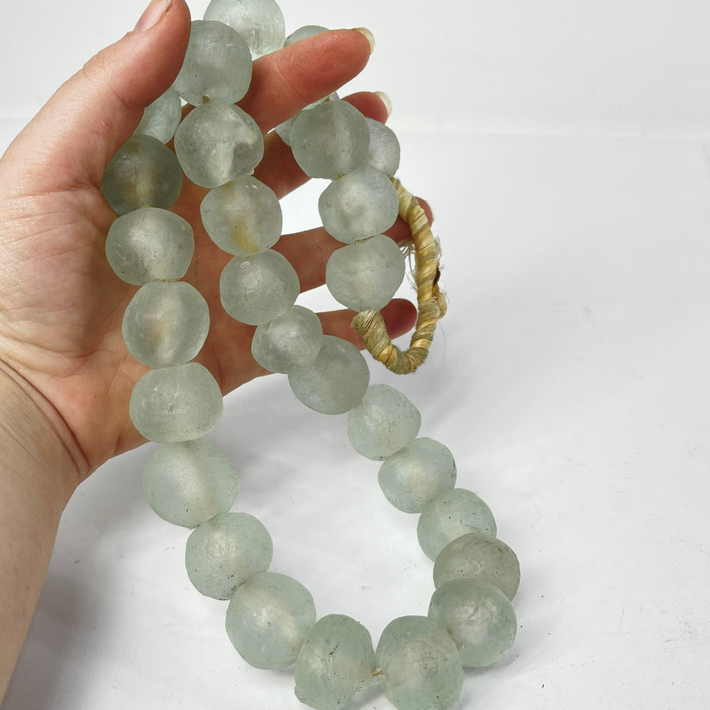 Krobo Large Recycled Powder Glass Translucent Trade Beads