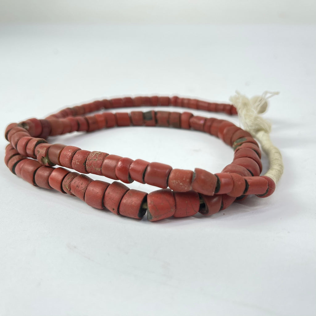 Red Green Heart Venetian Trade Beads