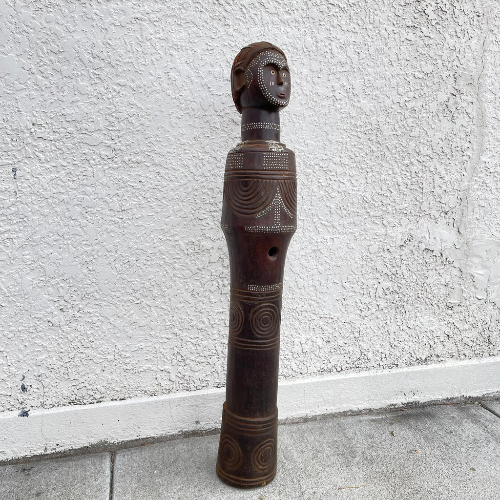 Bongo Dinka Funerary Figural Trumpet with Indigenous Repair