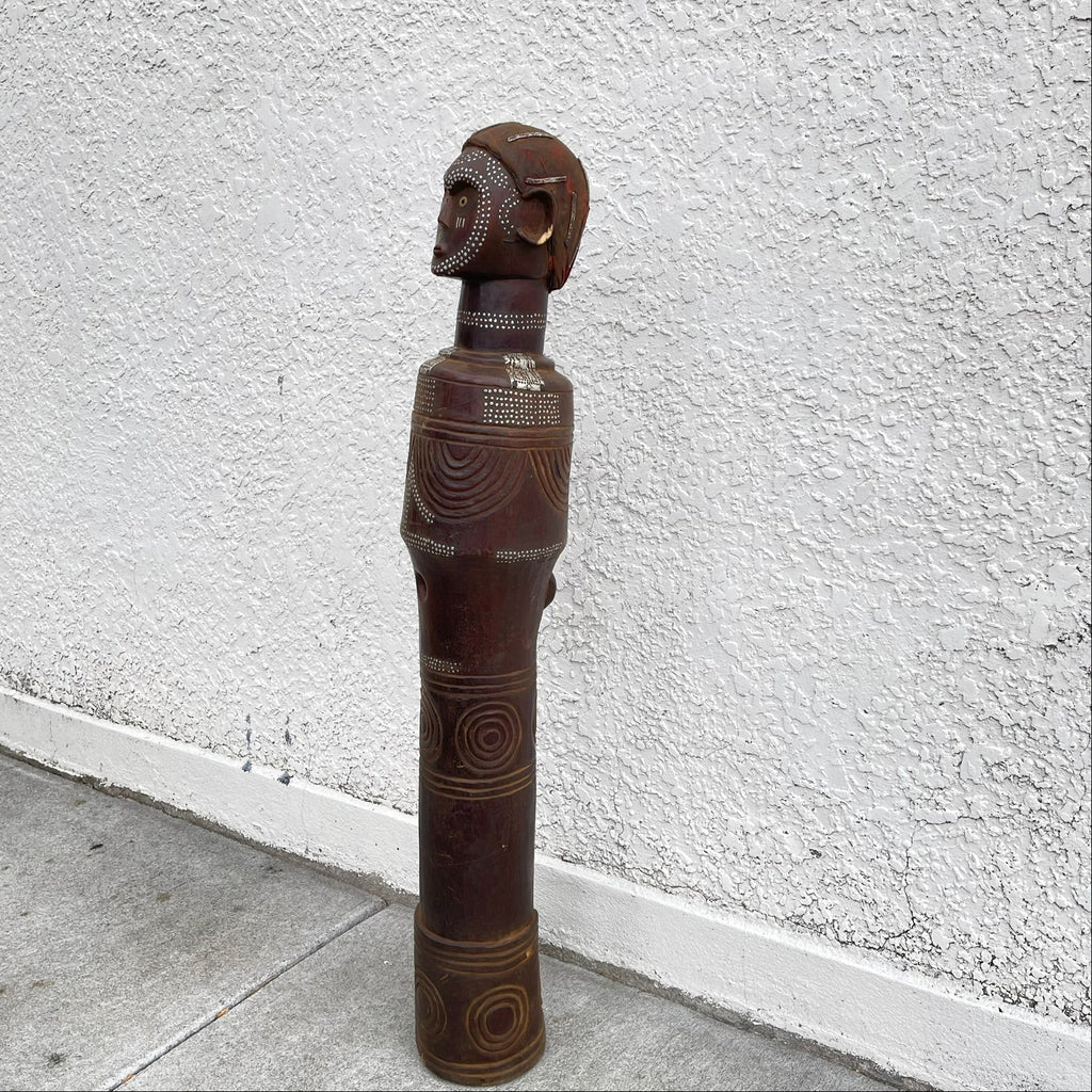 Bongo Dinka Funerary Figural Trumpet with Indigenous Repair