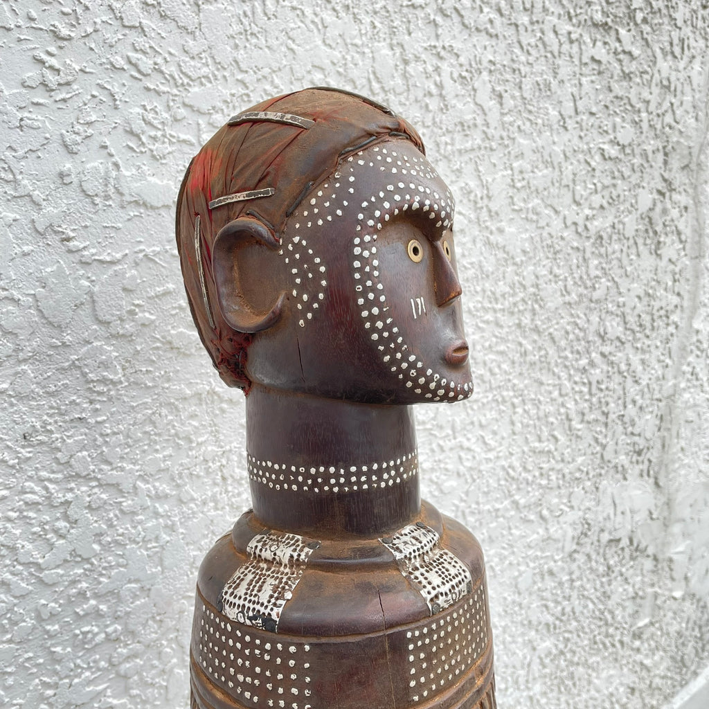 Bongo Dinka Funerary Figural Trumpet with Indigenous Repair