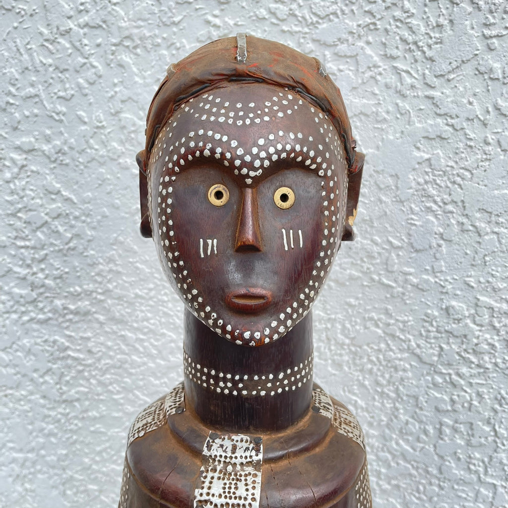 Bongo Dinka Funerary Figural Trumpet with Indigenous Repair