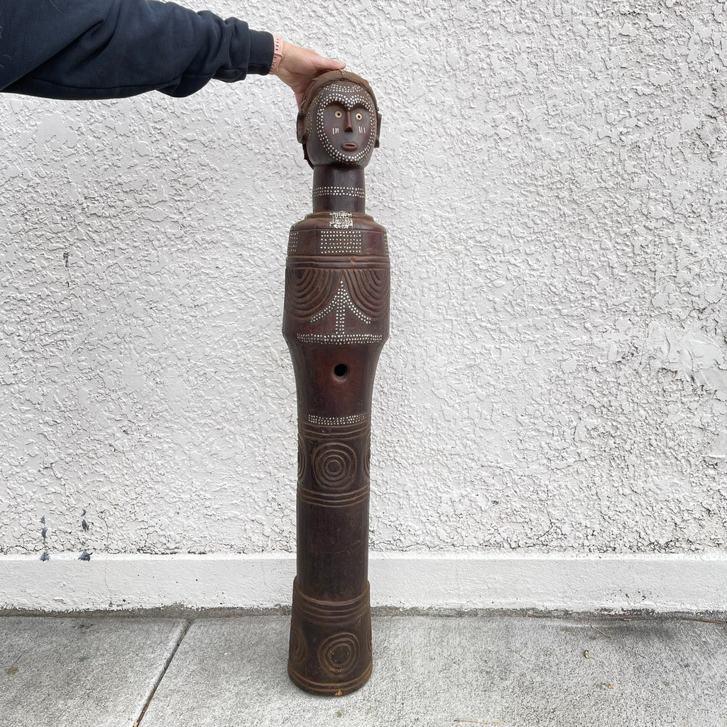 Bongo Dinka Funerary Figural Trumpet with Indigenous Repair