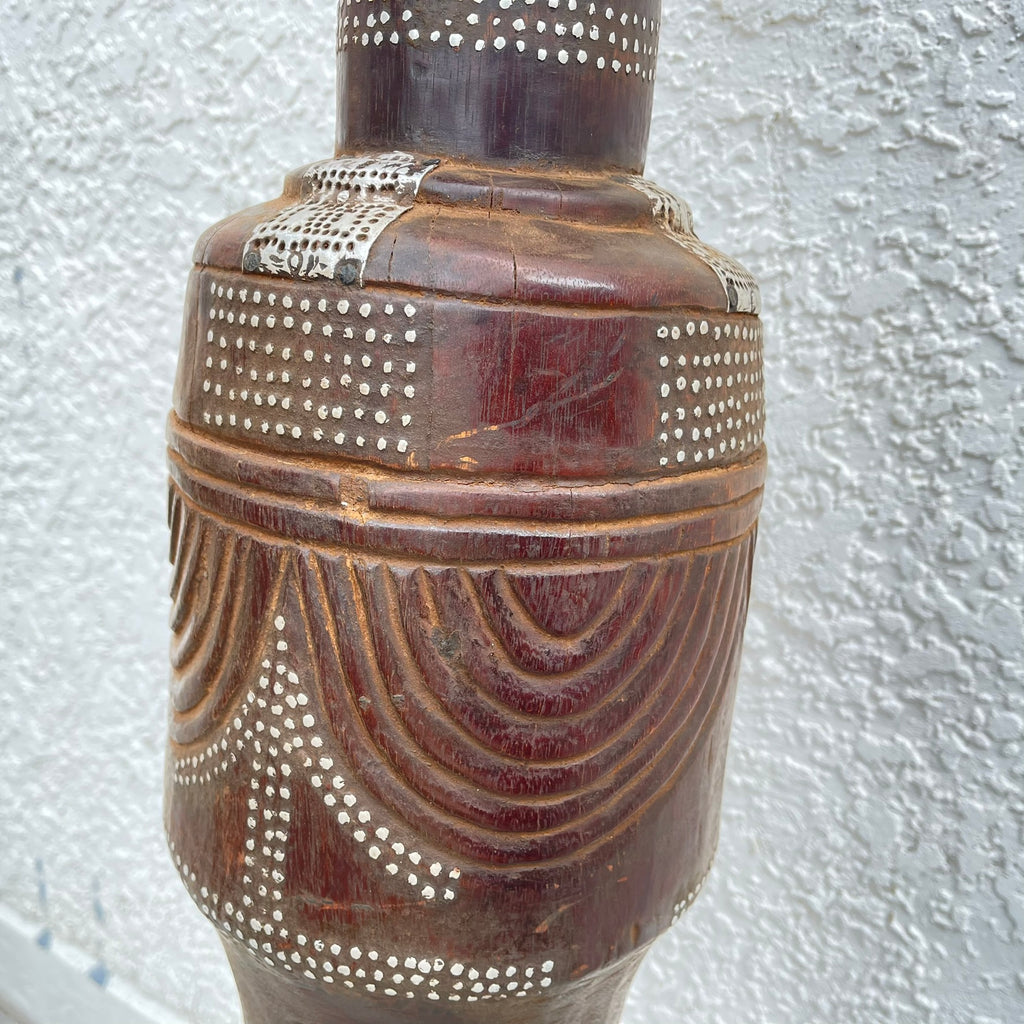 Bongo Dinka Funerary Figural Trumpet with Indigenous Repair