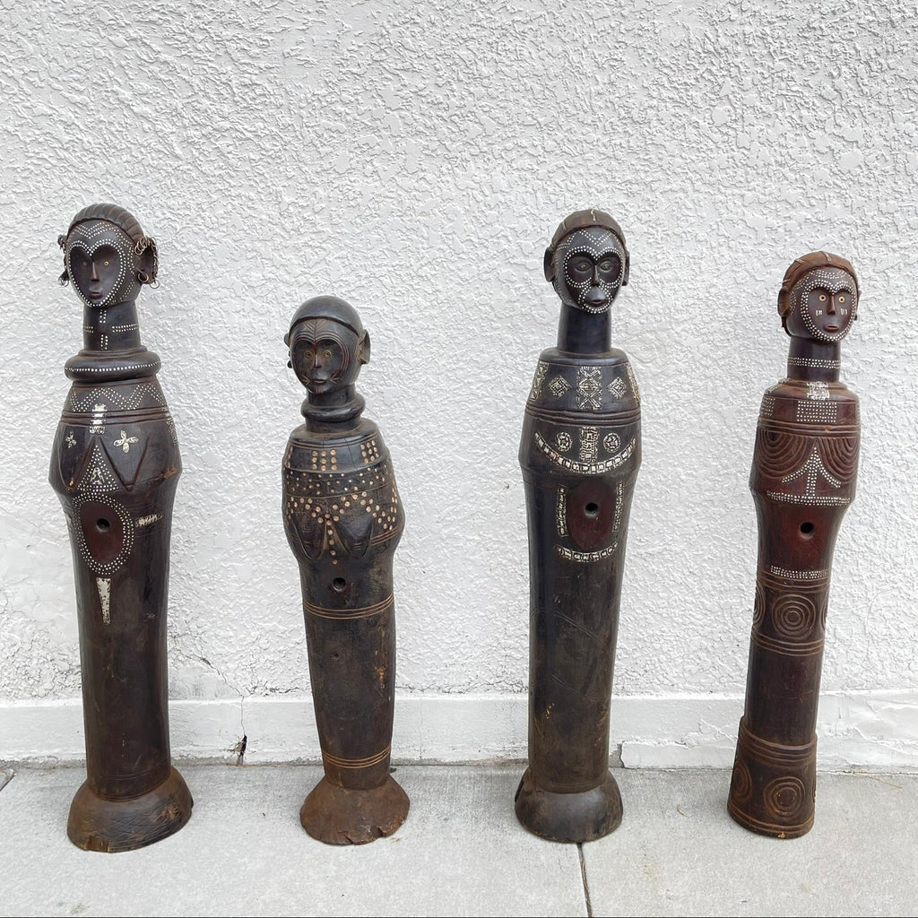 Bongo Dinka Funerary Figural Trumpet with Indigenous Repair