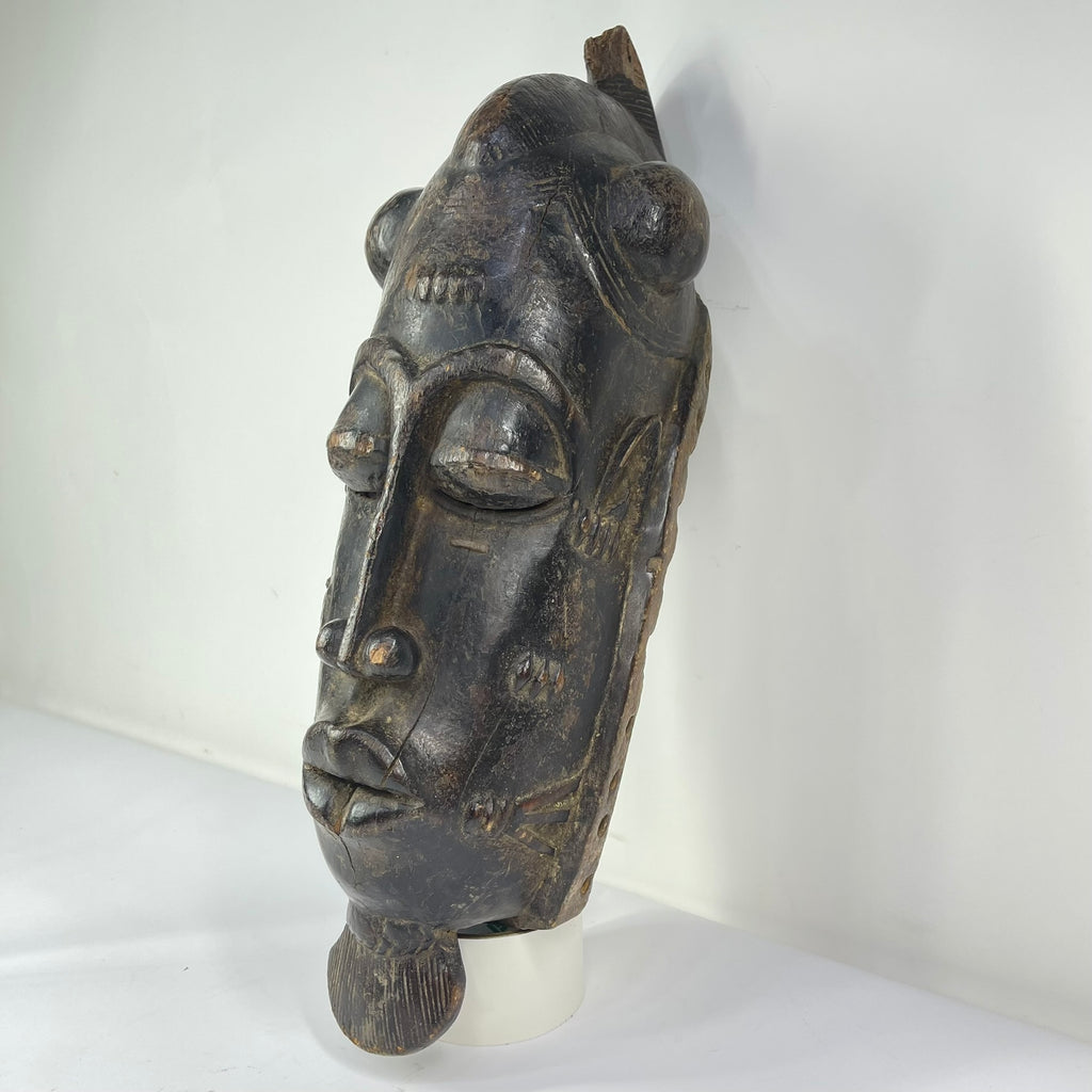 Baule Portrait Mask with Indigenous Repairs Côte d'Ivoire