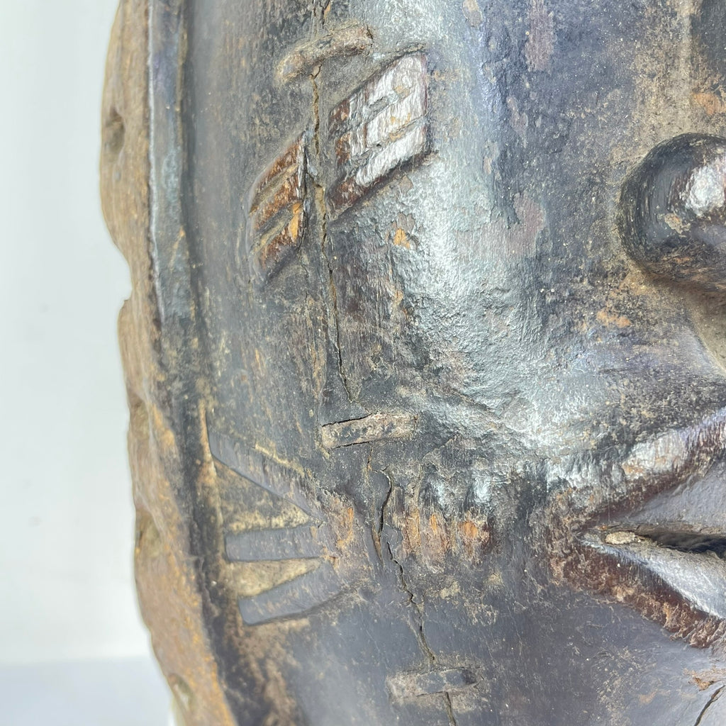 Baule Portrait Mask with Indigenous Repairs Côte d'Ivoire