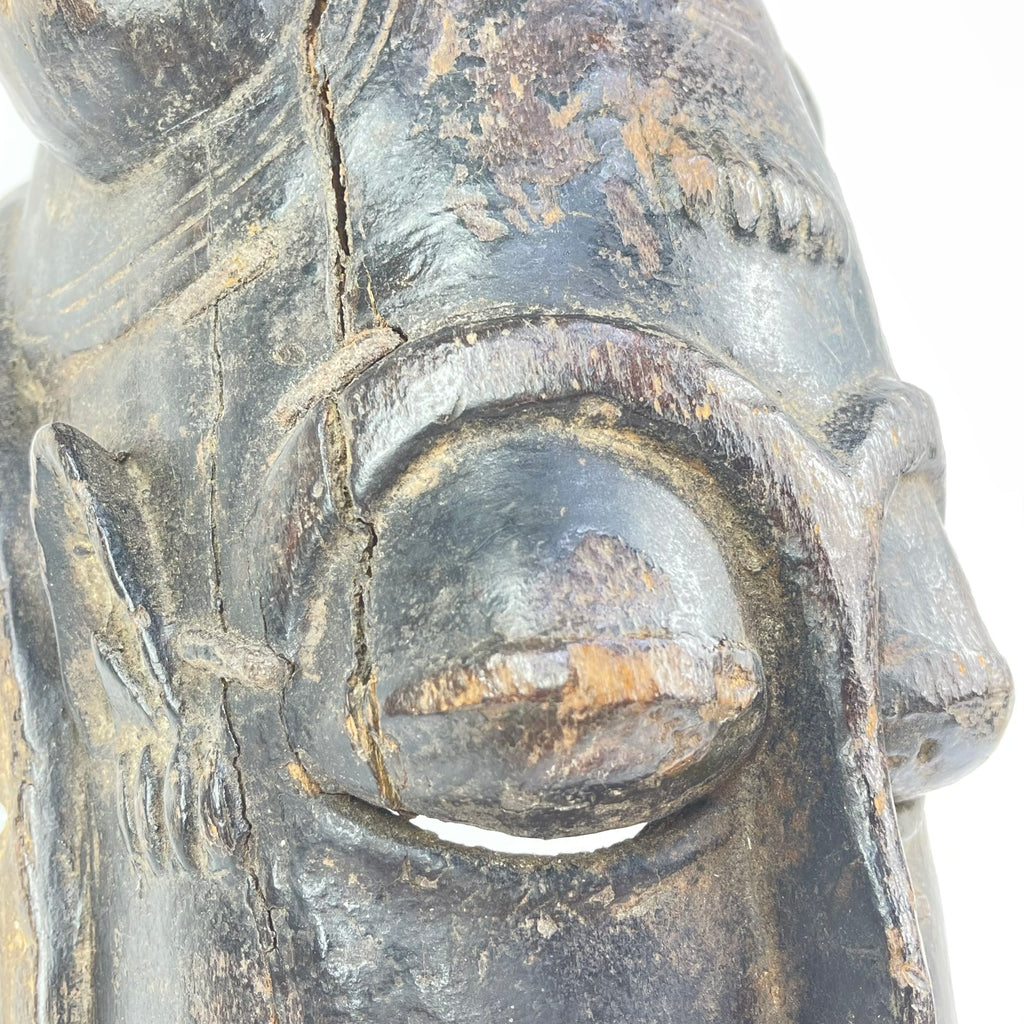 Baule Portrait Mask with Indigenous Repairs Côte d'Ivoire